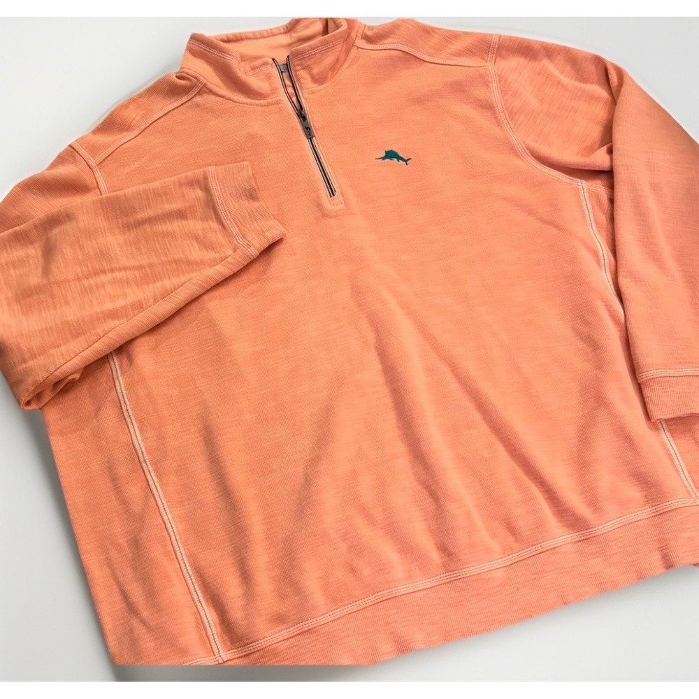 Tommy Bahama Tobago Bay‎ Half Zip Sweatshirt Mens 2XLB Pullover Coral Beach